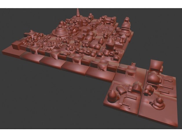 tiny modular city games dnd 3D print model - Mito3D