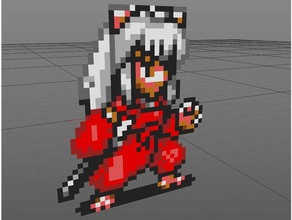 pixel art inuyasha other syrus54 3d print model - Mito3D