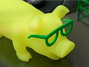 gözlük oyuncaklar oyun aksesuarlar domuz piggies kumbara güneş gözlüğü 3d print model - Mito3D