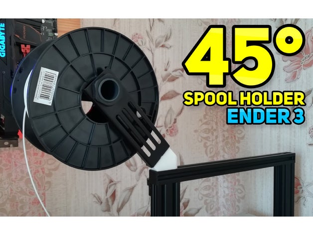 ender 3 45&deg support de bobine 3d l'imprimante pièces L'imprimante creality ender3 filament titulaire le mont spoolholder montage 3D print model - Mito3D