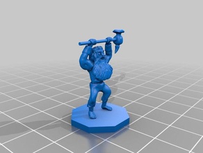 dwarf barbarian people dnd miniature dungeons dragons 3d print model - Mito3D