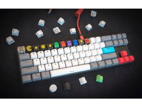 pac-man cherry mx keycaps bilgisayar esnaf kiraz keycap keeb anahtar kapak mekanik klavye pacman hayalet 3d print model - Mito3D
