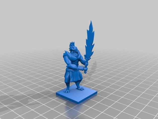 dragonborn fighter people dungeons dragons 3D print model - Mito3D