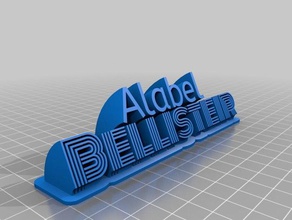 meine angepasste geschwungene Typenschild &ndash 2 Linien Schriftarten remix Zeichen logos 3d print model - Mito3D