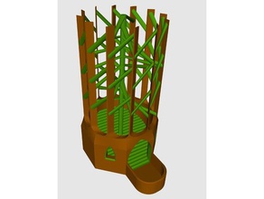 v5 crazy twisted dice tower dual path prototype bamboo board chance game games monopoly risk see through 3d print model - Mito3D