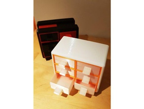 mini tiroir 2 l'amélioration de la conception outil les titulaires boîtes funiture tiroirs stockage petites pièces 3d print model - Mito3D