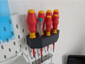 wera kraftform comfort vde screwdriver set holder ikea skadis pegboard tool holders boxes 3d print model - Mito3D