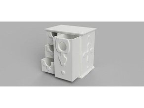 antiken Schmuck-box-Unterstützung frei Container 3dmodel Brust Schubladen Möbel mini-Schubladen keine unterstützt storage box supportless 3d print model - Mito3D