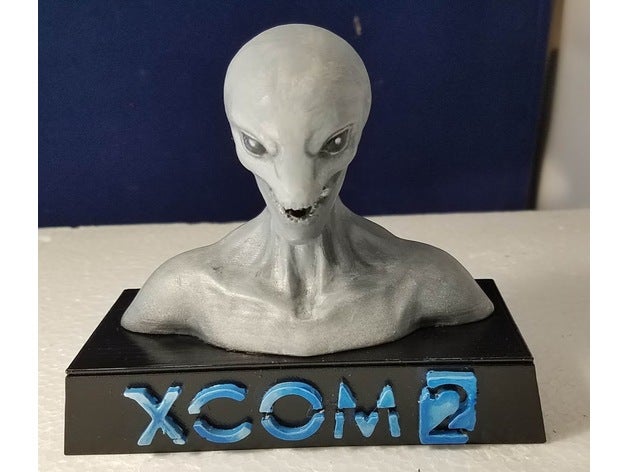 xcom2 sectoid Büste sockel Spiele alien 3D print model - Mito3D