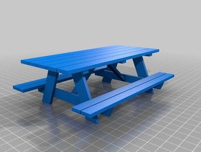 116 scale picnic table toys games doll furniture 3d print model - Mito3D