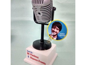 customised microphone momento music award customisedmicrophone customizedgift housing holder mount mike trophy perrykoradiya perrykoradiyadesigns personalizedgifts personalizedtrophy retropie 3d print model - Mito3D