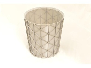 isogrid wastebasket containers bucket dustbin spiral vase mode spiral vase printing trash trashcan 3d print model - Mito3D