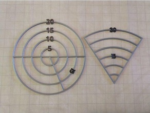 dnd hechizos de área efecto la plantilla piezas 15 a 30 cono 5 10 20 círculo juguete juego accesorios 3d print model - Mito3D