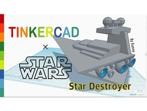 simple star destroyer tinkercad modèles madewithtinkercad de l'espace wars 3d print model - Mito3D