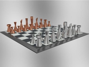 modern chess set 3d print model - Mito3D