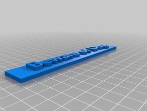 méfiez-vous creusé les signes et logos personnalisé 3d print model - Mito3D