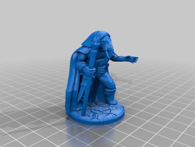 loxodon druida assistente de feiticeiro jogos 28mm dnd em miniatura mago 3D print model - Mito3D