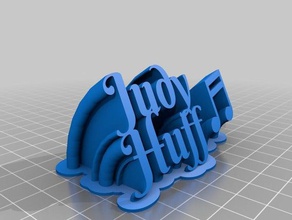 judy huff 2-linea targhetta di testo office su misura 3d print model - Mito3D