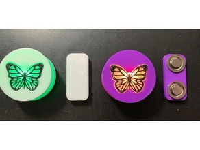 simple led papillon broche accessoires de la batterie bijoux 3d print model - Mito3D