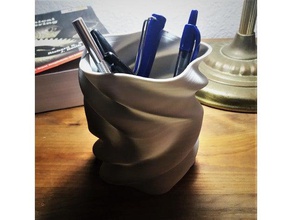 sinosoidal spirale vaso sculture famiglia per la matematica arte matita tazza portapenne 3d print model - Mito3D