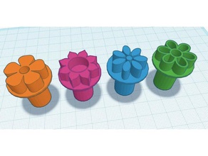 pottery flower stamps art tools 3d print model - Mito3D