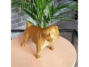 low poly pug 3d printing dog 3d print model - Mito3D