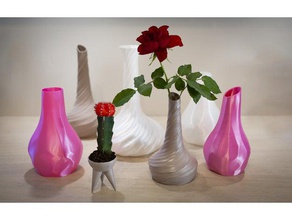 pack vases decor flower vase spiral 3d print model - Mito3D