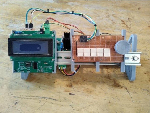 guida din lab l'elettronica arduino caso rail box titolare montaggio su il lampone raspberry pi scheda relè di 3D print model - Mito3D
