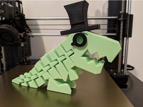sir flexington rexington chapéu separado modelo brinquedos jogos dino dinossauro flexível printinplace t-rex trex tiranossauro rex 3d print model - Mito3D