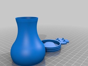 vase versteckte container Herzen im inneren Dekor Blumen-vase urn 3d print model - Mito3D