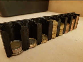 euros pièces de monnaie sélecteur la boîte outil les titulaires boîtes 3d print model - Mito3D