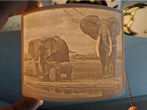 elephant lithophane curved art 3d print model - Mito3D