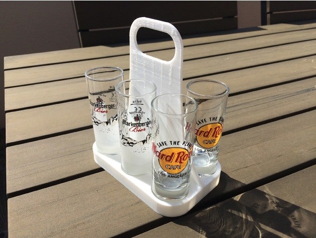 shot glass transporter holder glas tragerl kitchen dining alcohol shotglass tray 3D print model - Mito3D