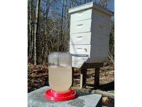 abelha waterer alimentador ao ar livre jardim a apicultura frasco de pedreiro 3d print model - Mito3D