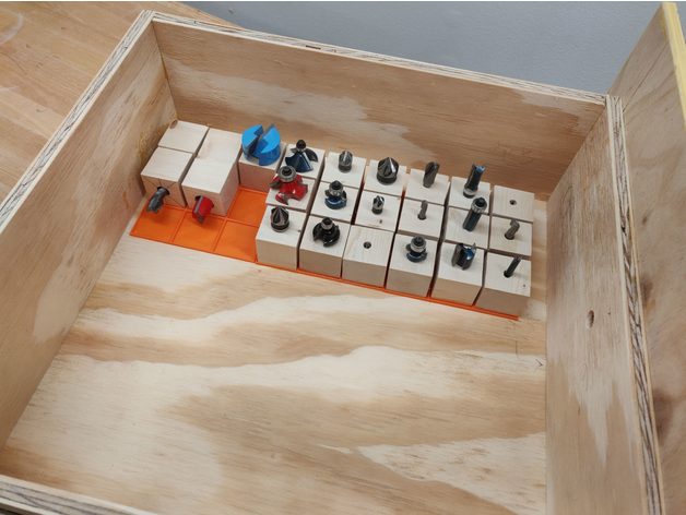 router bit organizer trays tool holders boxes 3d printing table holder woodworking tools 3D print model - Mito3D