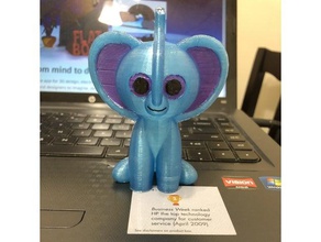 cartone animato elefante animali chibi carino 3d print model - Mito3D