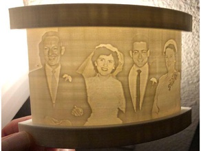 lithophane stand curved 100mm wide 24mm thick scans replicas 3d print model - Mito3D