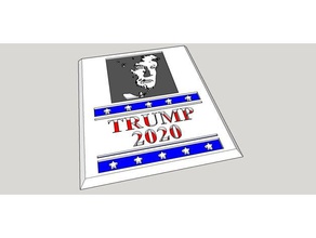 trump 2020 affiche électorale des signes les logos donal potus président d'atout 3d print model - Mito3D