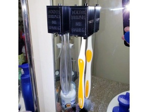 self-opening self-closing toothbrush holder bathroom accessories dental hygiene teeth toothpaste 3d print model - Mito3D
