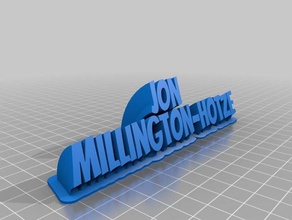jon millington-hotze text office customized 3d print model - Mito3D