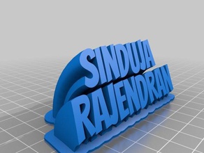 sinduja rajendran text office customized 3d print model - Mito3D