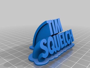 tim squelch text office customized 3d print model - Mito3D