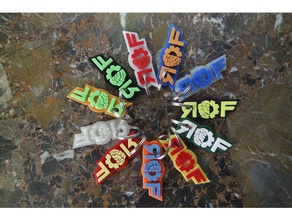 rof 01 trousseau de clés porte-clés bicolor multicolore raison fatory rof3d 3d print model - Mito3D