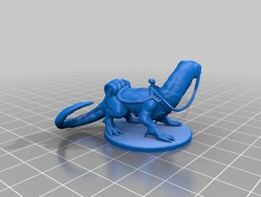 giant lizard mount miniature toy game accessories 3dprintable dungeons dragons tabletop 3d print model - Mito3D