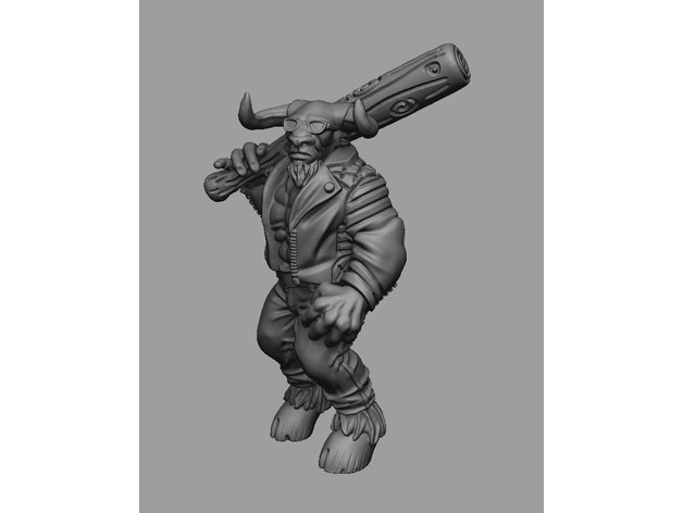 minotaur baseball bat games dnd dungeons dragons 3D print model - Mito3D