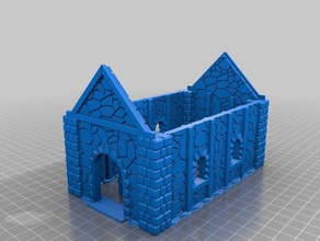 maison médiévale mobile porte 28mm jouet jeu accessoires de l'architecture plateau des jeux société la construction le mdn donjons dragons fantaisie terrain warhammer fantasy 3d print model - Mito3D