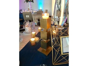 apilable candelabro decoración titular de la vela geométricas votiva 3d print model - Mito3D