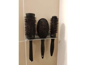 il supporto di tre spazzole per capelli altri 3d print model - Mito3D