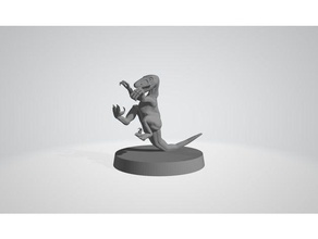 velociraptor mini games dinosaur dnd dungeons dragons gaming miniature pathfinder roleplaying rpg tabletop toh tomb annihilation 3d print model - Mito3D
