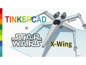 simple x-wing tinkercad models flight madewithtinkercad plane space spaceship star wars 3d print model - Mito3D